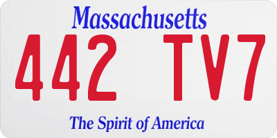 MA license plate 442TV7