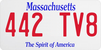 MA license plate 442TV8