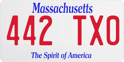 MA license plate 442TX0
