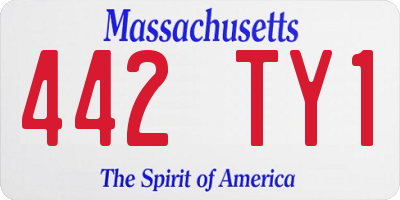 MA license plate 442TY1