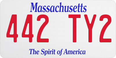 MA license plate 442TY2
