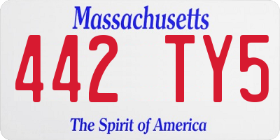 MA license plate 442TY5
