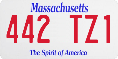 MA license plate 442TZ1