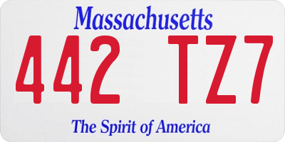 MA license plate 442TZ7