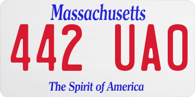 MA license plate 442UA0