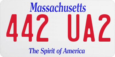 MA license plate 442UA2