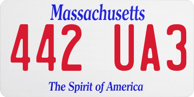 MA license plate 442UA3