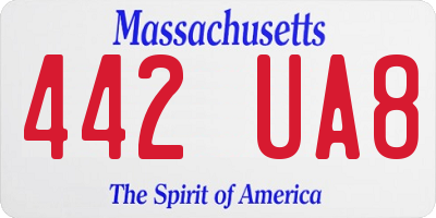 MA license plate 442UA8