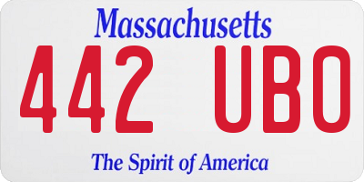 MA license plate 442UB0