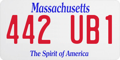 MA license plate 442UB1