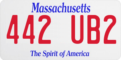 MA license plate 442UB2