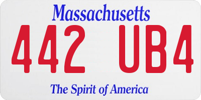 MA license plate 442UB4
