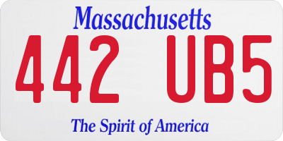 MA license plate 442UB5