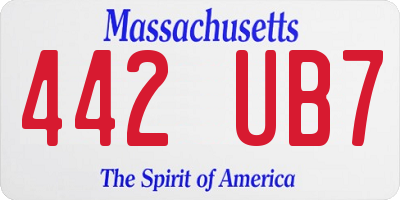 MA license plate 442UB7