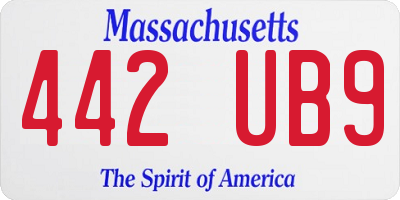 MA license plate 442UB9