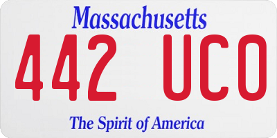 MA license plate 442UC0