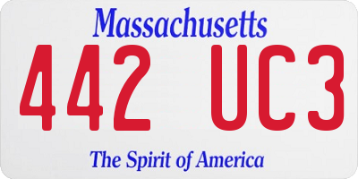MA license plate 442UC3