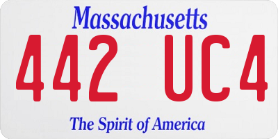 MA license plate 442UC4