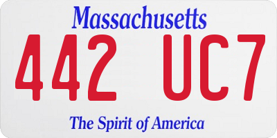 MA license plate 442UC7