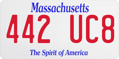 MA license plate 442UC8