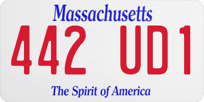 MA license plate 442UD1