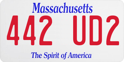 MA license plate 442UD2
