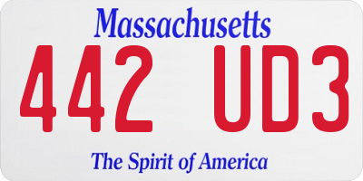 MA license plate 442UD3