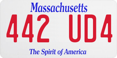 MA license plate 442UD4