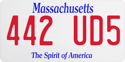 MA license plate 442UD5
