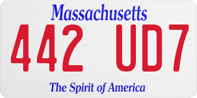 MA license plate 442UD7