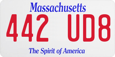 MA license plate 442UD8