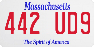 MA license plate 442UD9