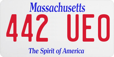 MA license plate 442UE0