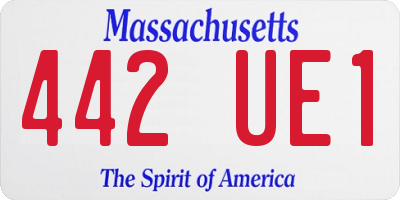 MA license plate 442UE1