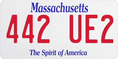 MA license plate 442UE2