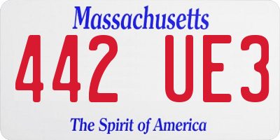 MA license plate 442UE3