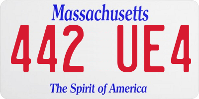 MA license plate 442UE4