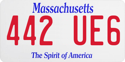 MA license plate 442UE6