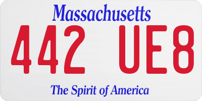 MA license plate 442UE8