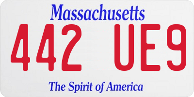 MA license plate 442UE9