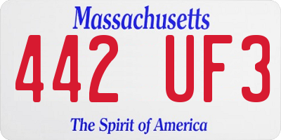 MA license plate 442UF3