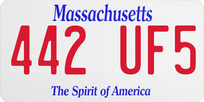 MA license plate 442UF5
