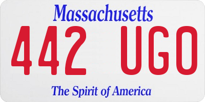 MA license plate 442UG0