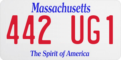 MA license plate 442UG1