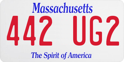 MA license plate 442UG2