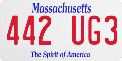 MA license plate 442UG3