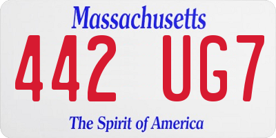 MA license plate 442UG7