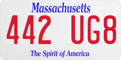 MA license plate 442UG8