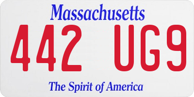 MA license plate 442UG9