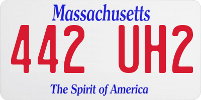 MA license plate 442UH2